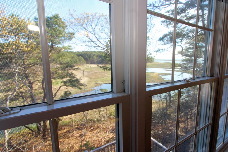 Views from second floor bedroom with king bed