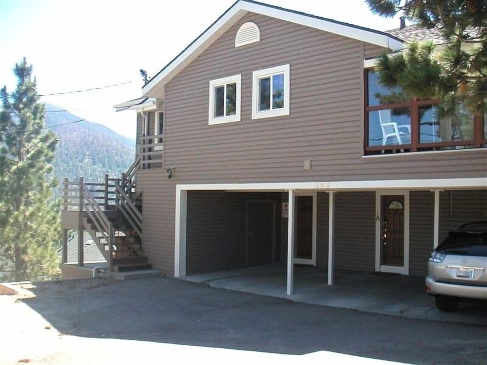 Carport for easy access and outside ski storage closet