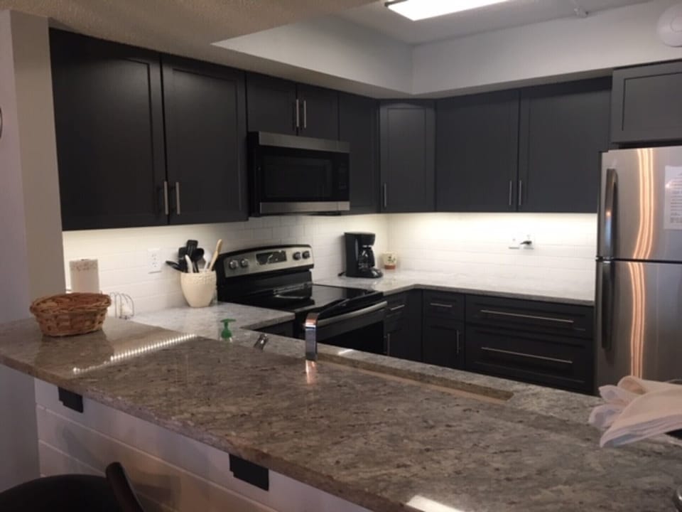 New  granite counter tops and new subway tile inlay.