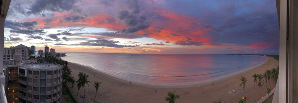 Sunset viewed from balcony 