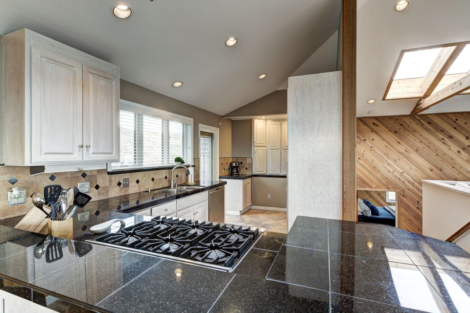 Large and fully stocked kitchen
