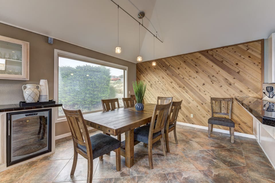 Dining table easily seats 8