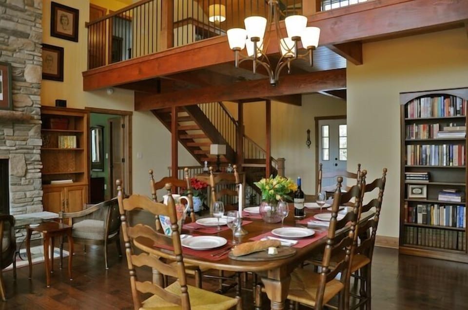 Our dining room table seats up to eight