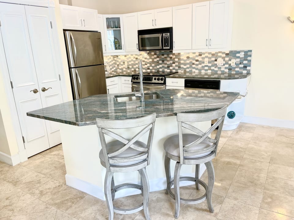 Freshly painted cabinets
