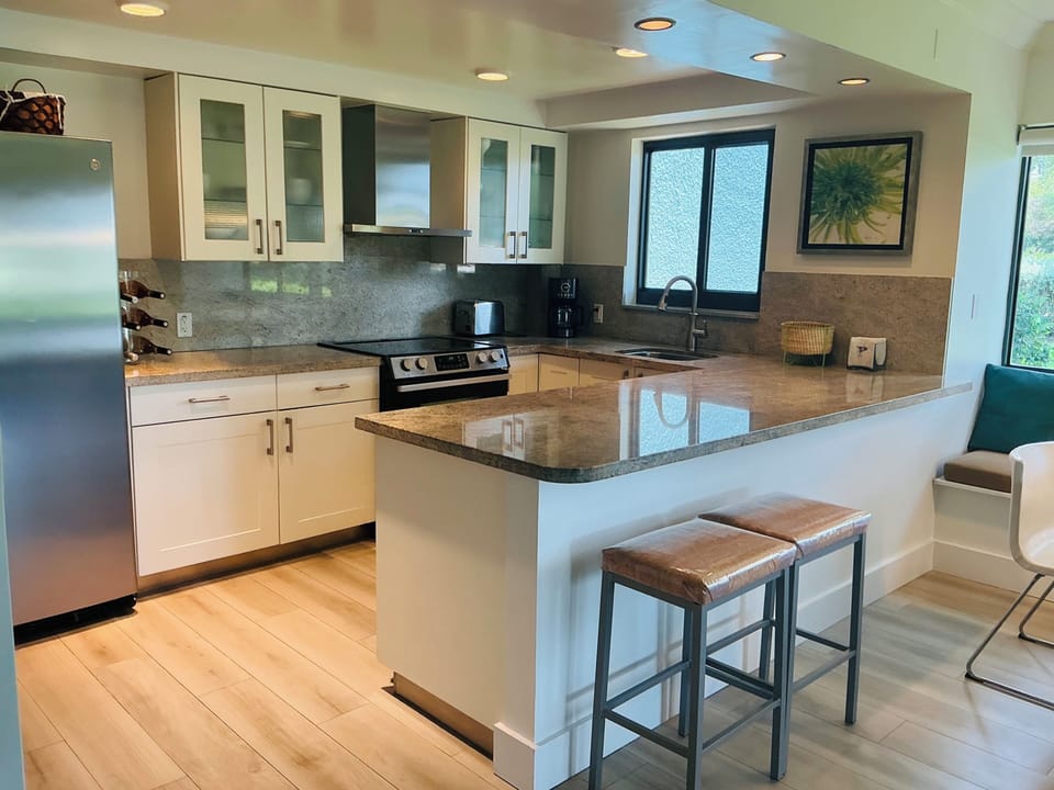 This kitchen is useful and open.