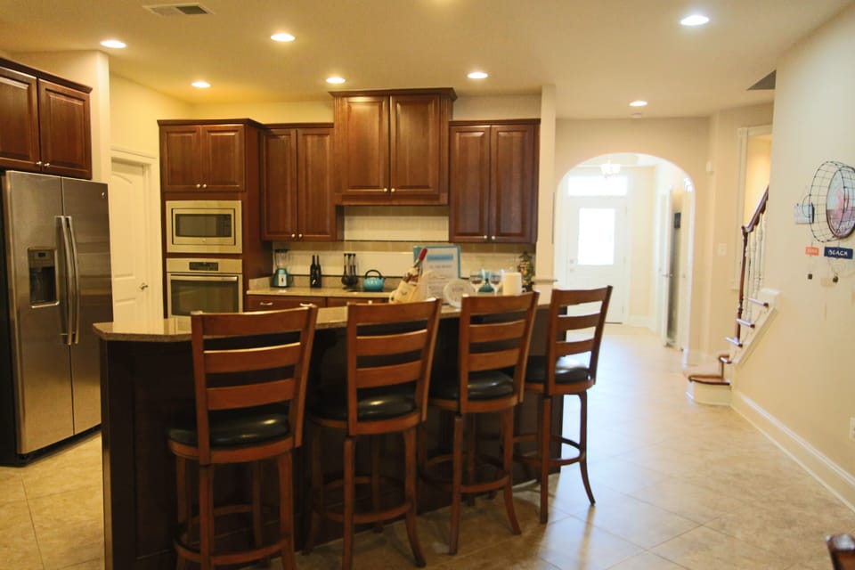 Kitchen looking towards front door & stairs
