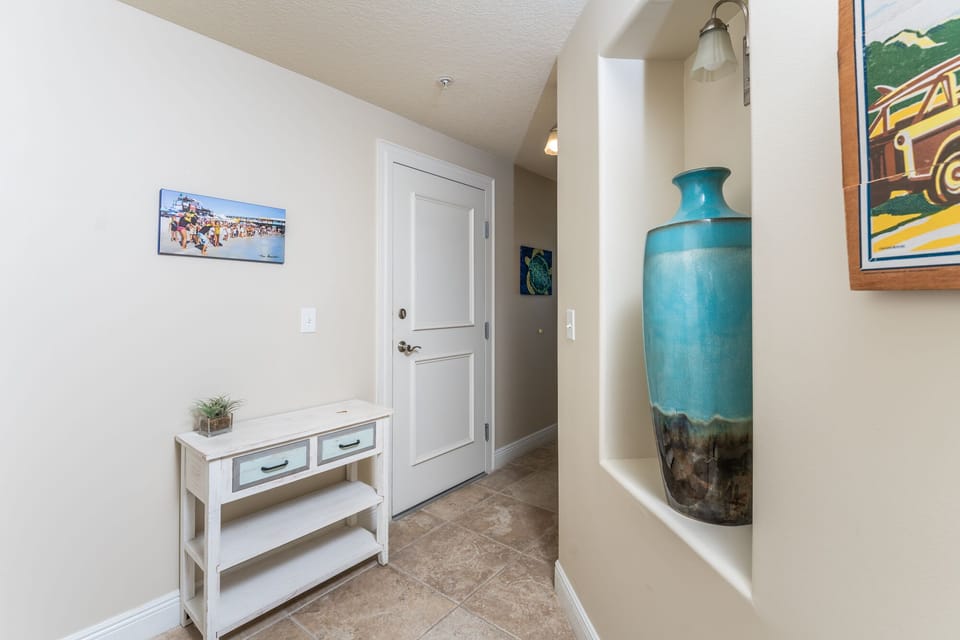 View looking at back of front door of condo.