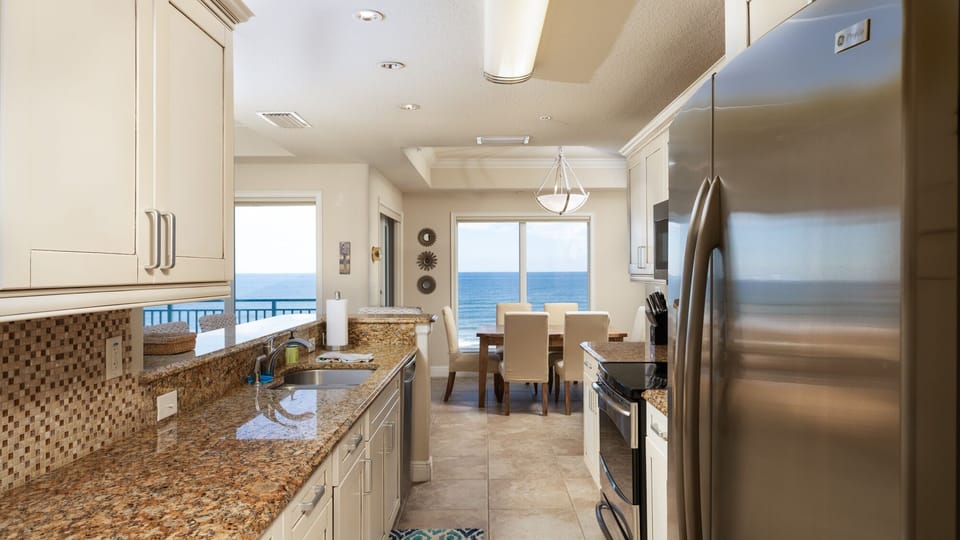 Ocean views from the kitchen while you cook your gourmet dinner.