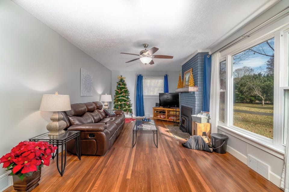 Great light in the living room, Cozy fireplace