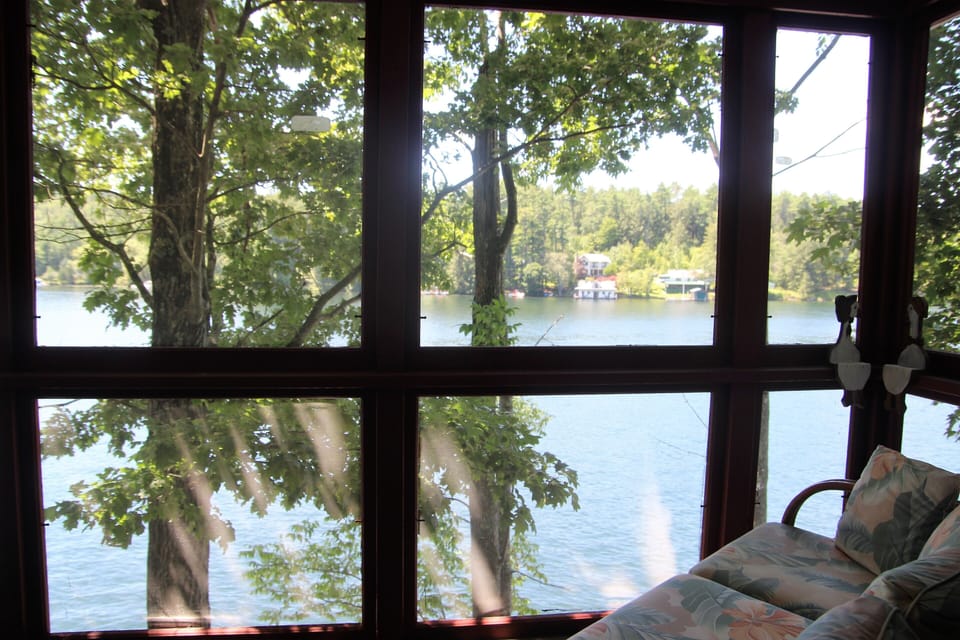 view from upstairs porch outside of King and queen bedroom