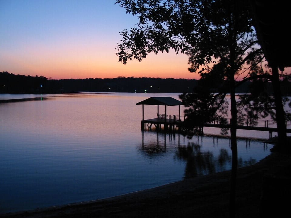 What can I say, other than a typical sunset at the cabin from the porch.