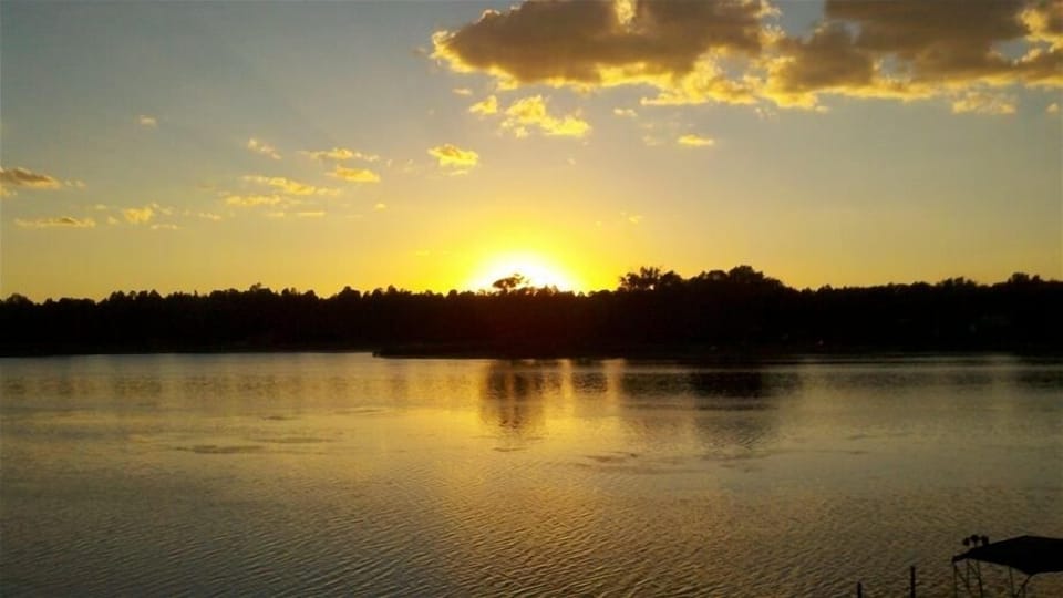Looking at the lake from our porch at Sunset.