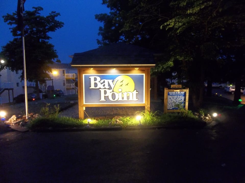 An evening view of the entrance 