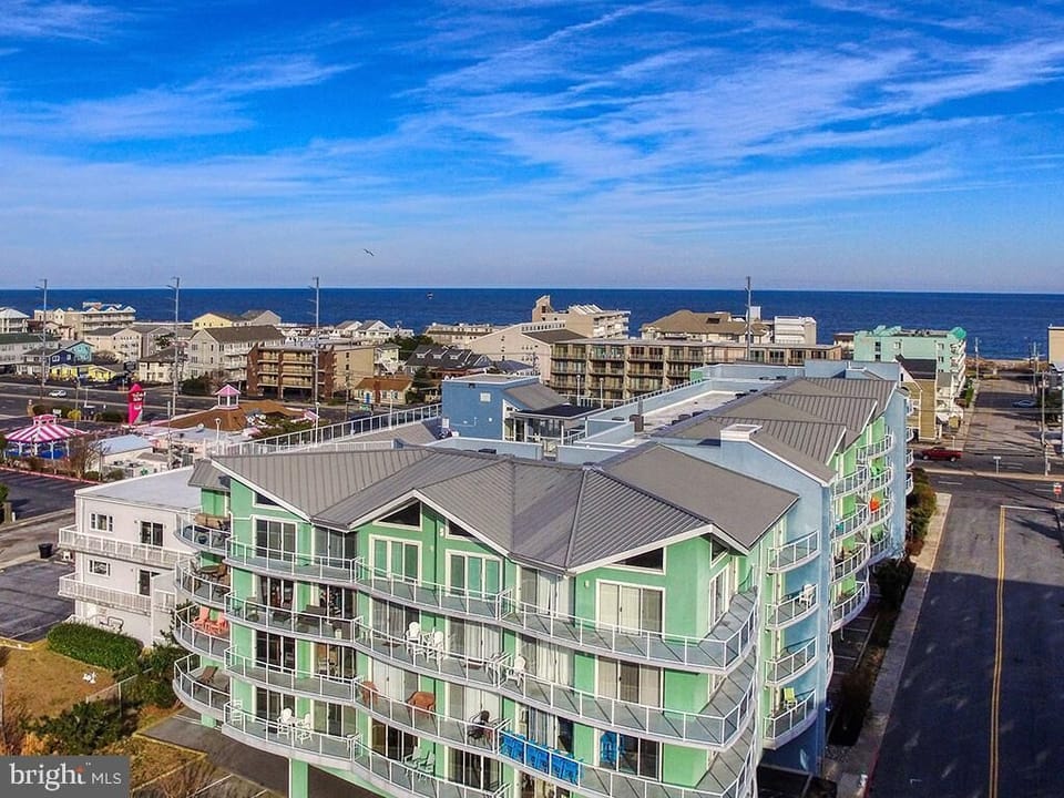 Arial view of condo looking east...towards the beach and ocean.