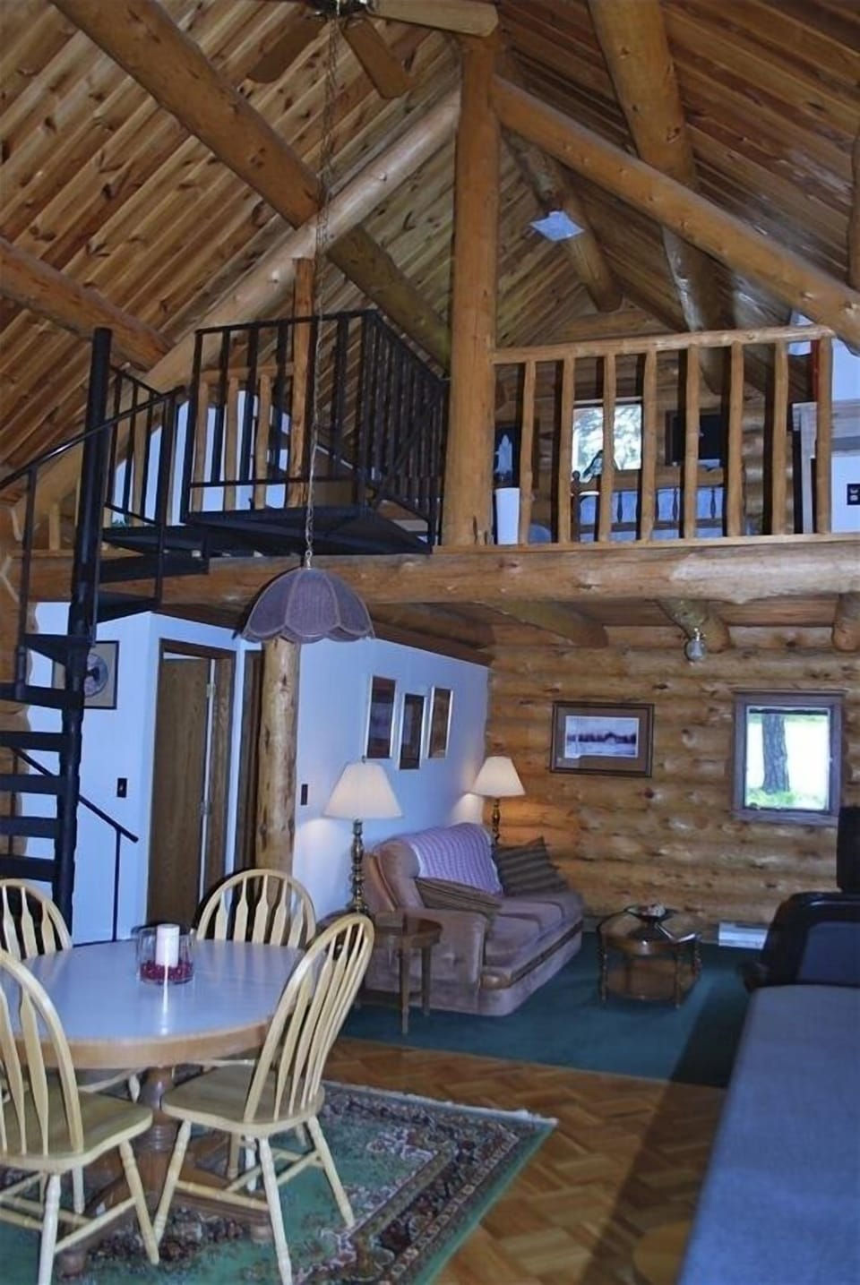 Handcrafted log cabin with loft bedroom