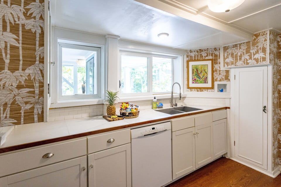 Full kitchen with dishwasher overlooking your private gardens