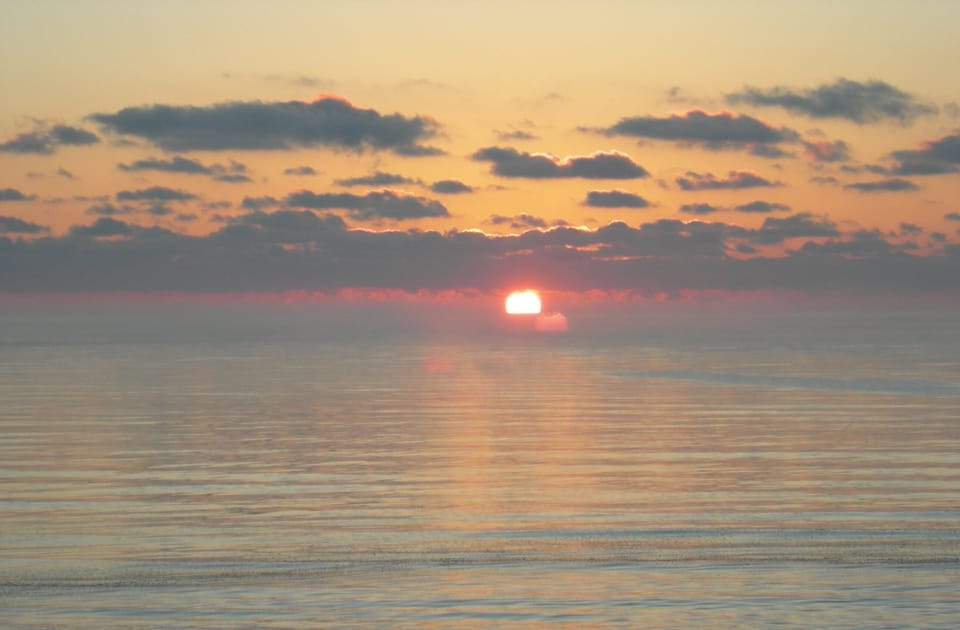 Lake Michigan sunrise in winter.  