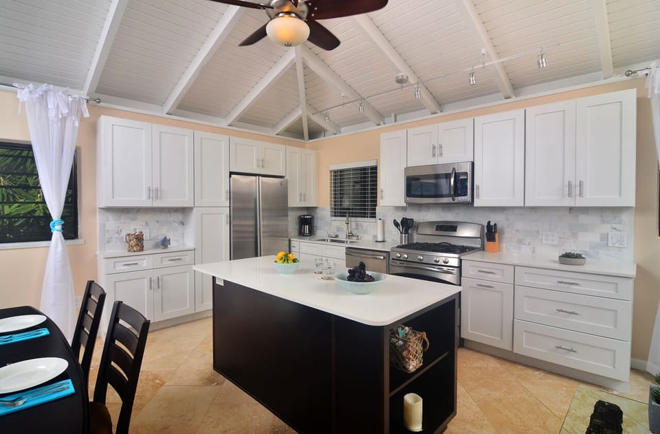 Our gourmet kitchen is fully supplied with the tools to prepare a seaside feast.