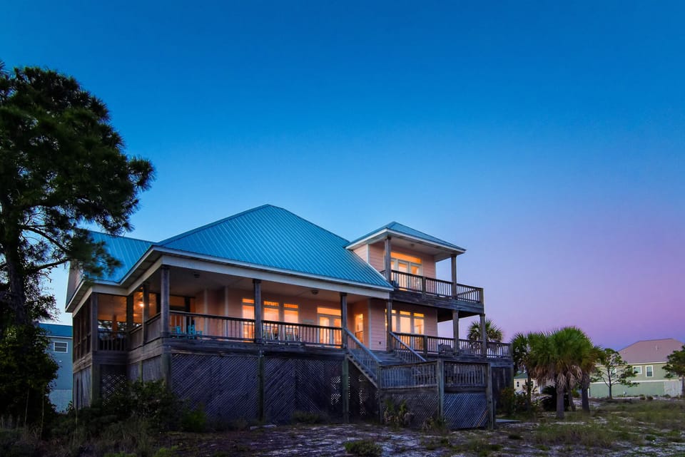Front of home at dusk