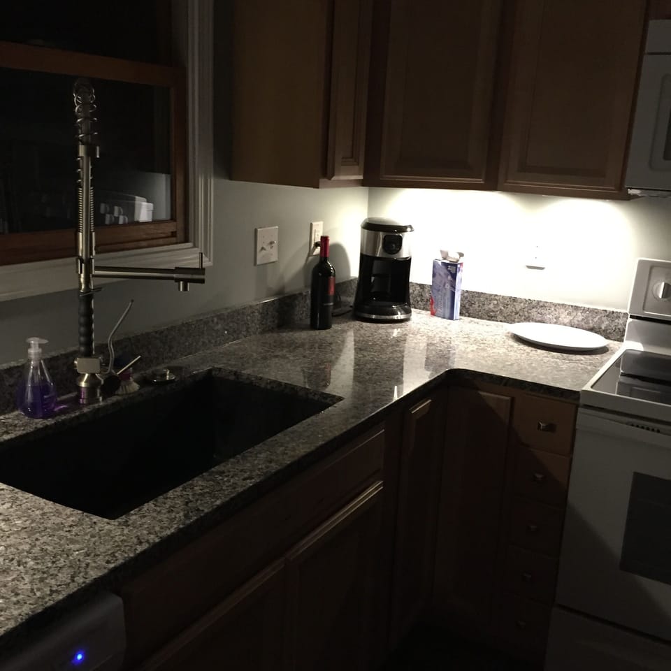Under cabinet LED lighting. 