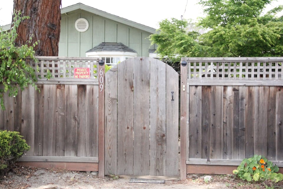 Entry gate to private front and backyard. 