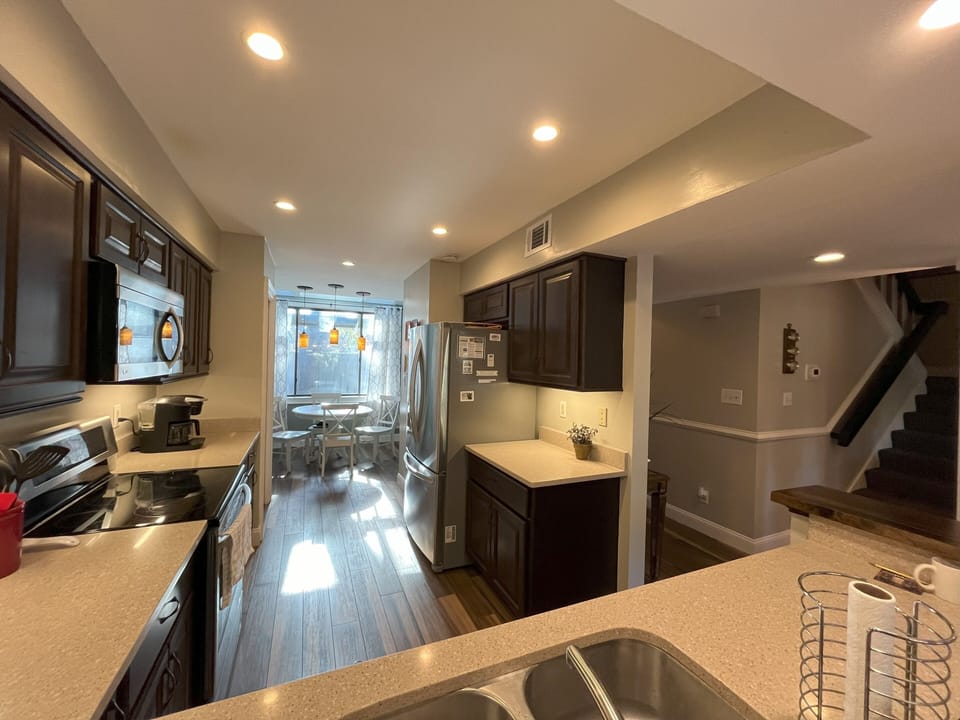 A second view of the kitchen