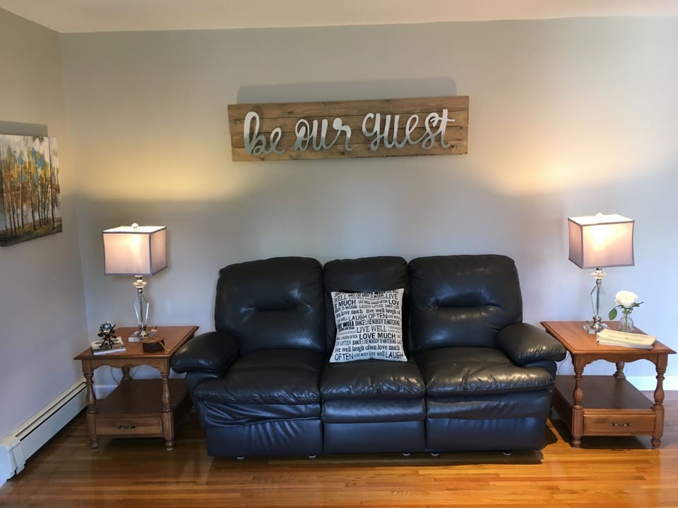 Leather recliner in the living room