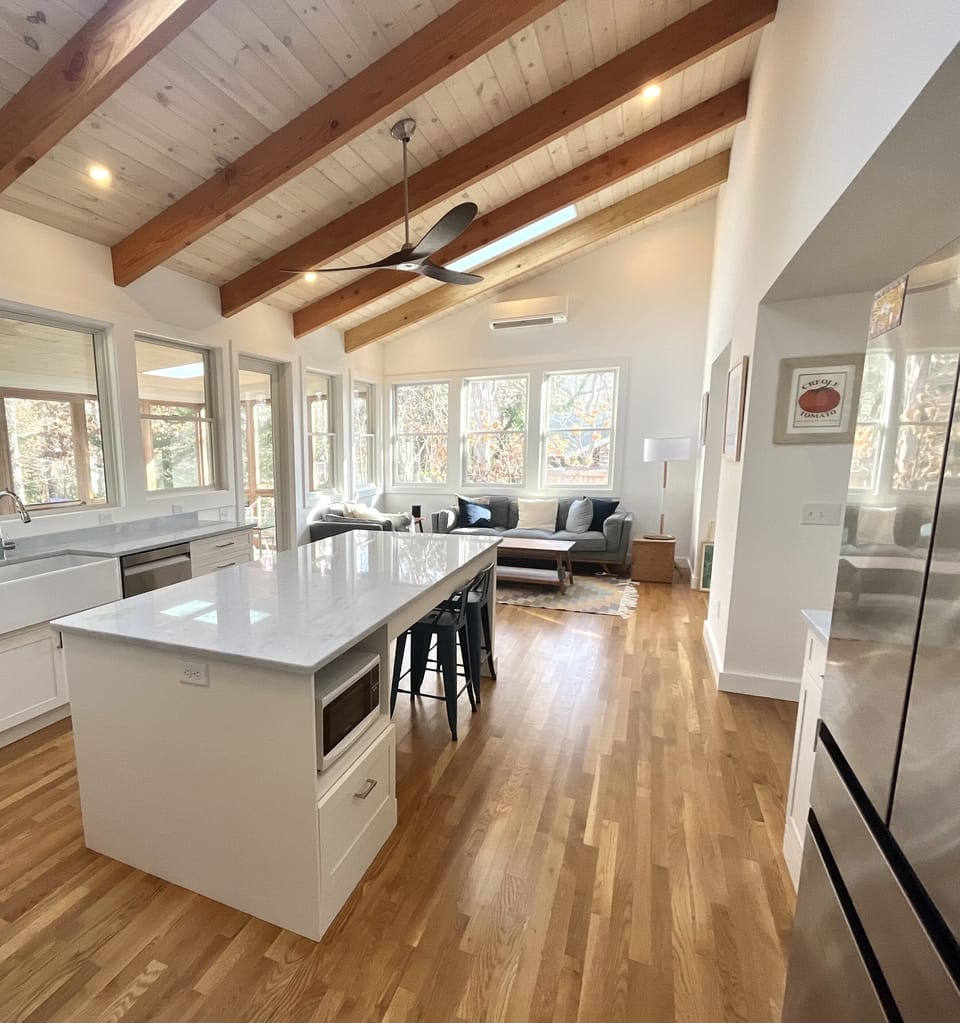 Kitchen and adjacent sitting area
