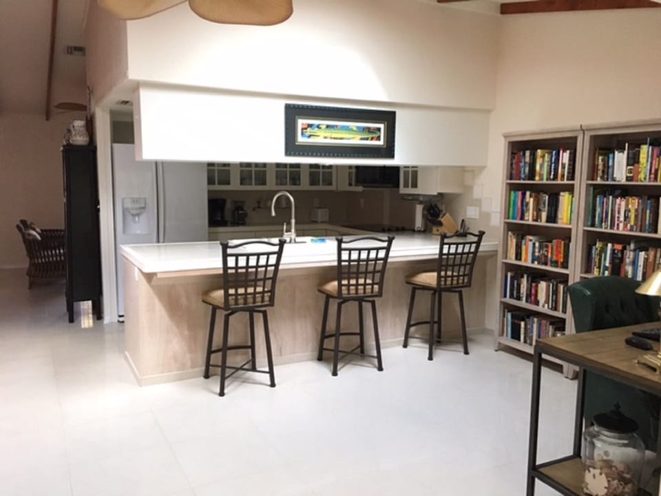 Spacious gathering area in kitchen.  Computer desk area for convenience.