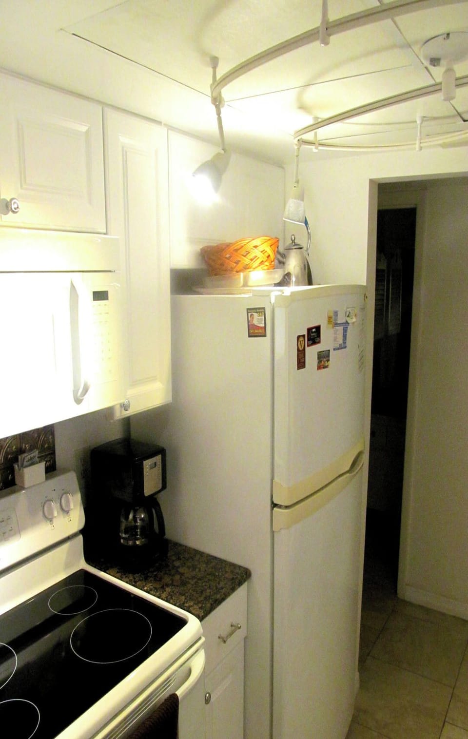 Frig with ice maker, ceramic top stove/oven & microwave