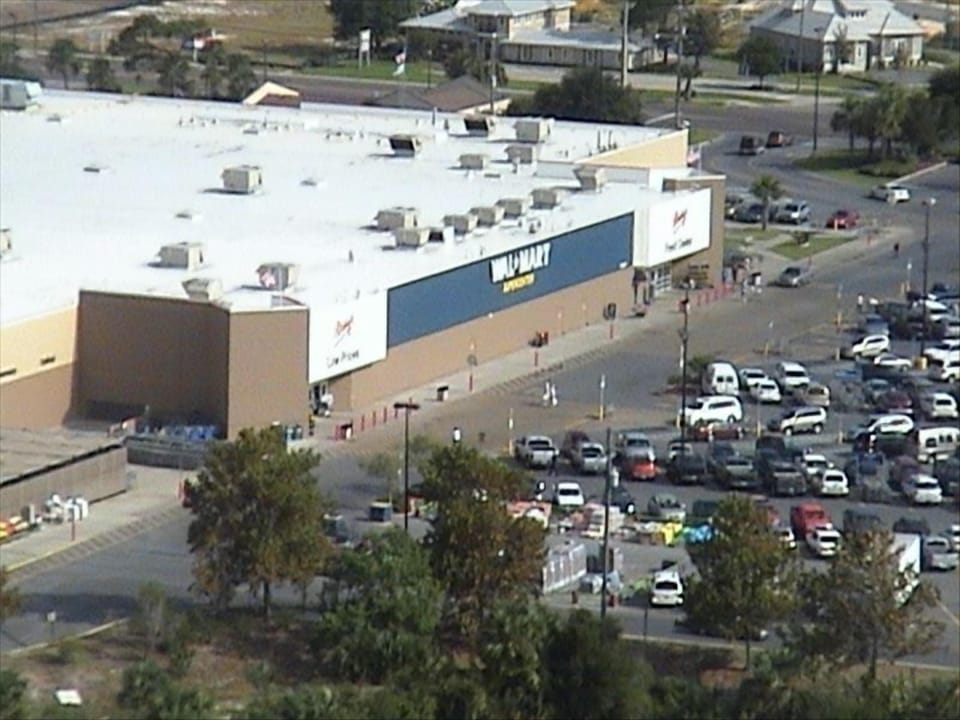 Wal-Mart is just across the street