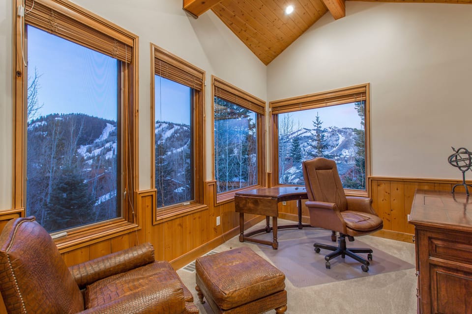Private study off Master Bedroom with magnificent view of Deer Valley ski runs