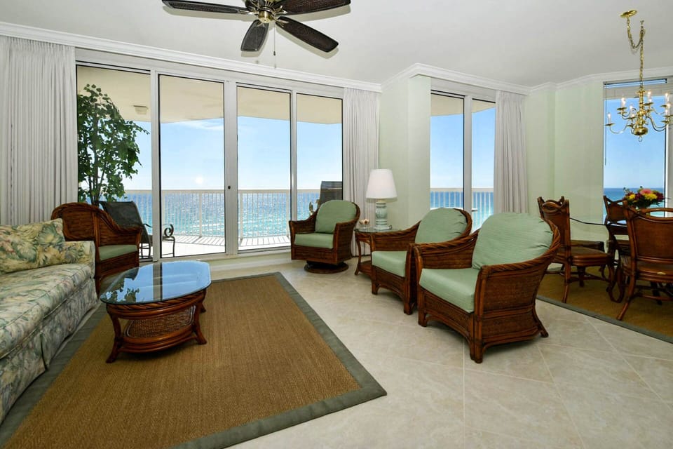 Beachfront corner end unit with spectacular gulf views from living areas!