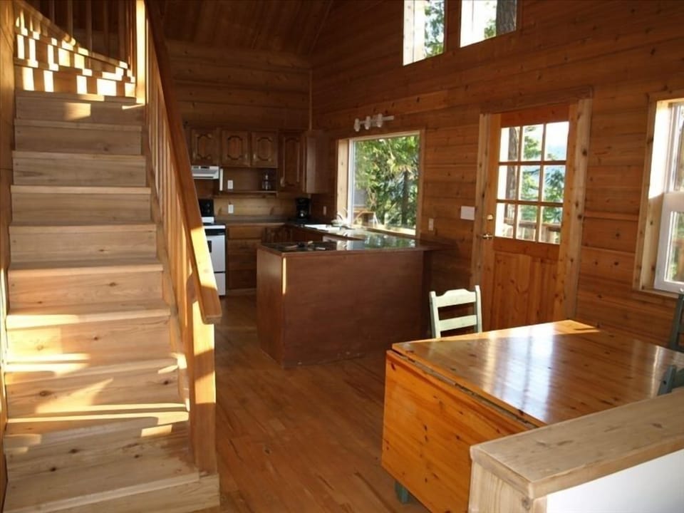 kitchen and stairs to loft