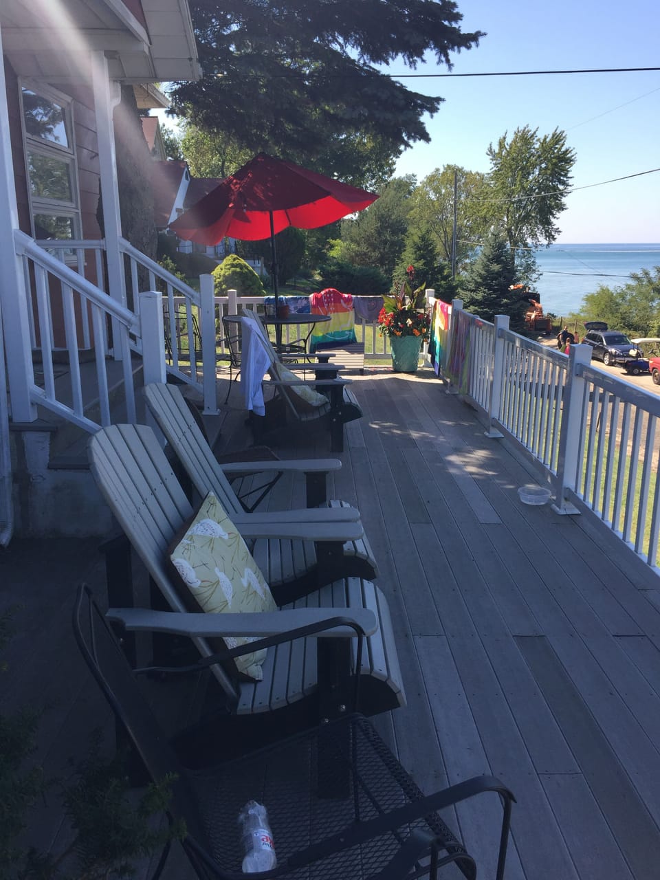 Deck overlooking Lake Michigan