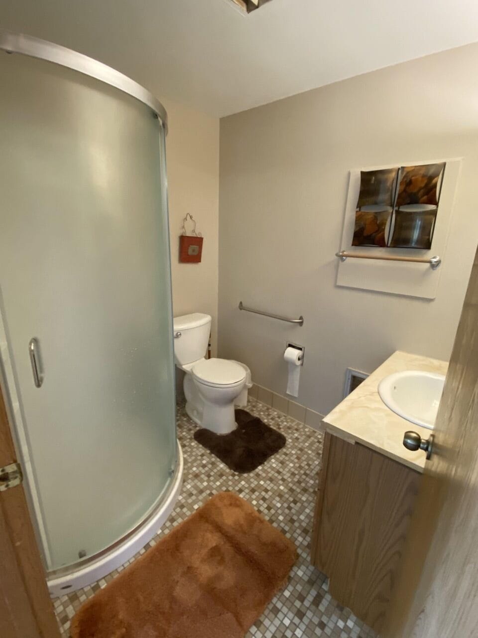 Cabin 4- Bathroom 1. 
Also 2nd bathroom with large vanity and toilet.