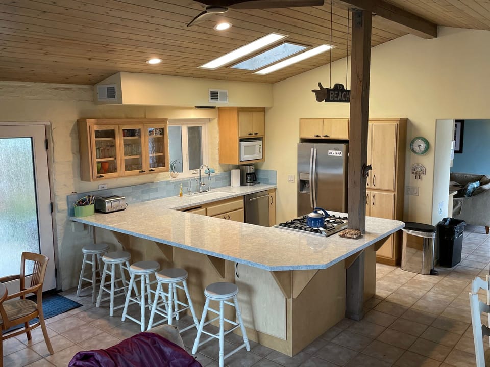 Large kitchen is great for family meals 