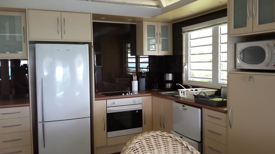 KITCHEN WITH COOKTOP+DISHWASHER+ELECTRIC OVEN+MICROOVEN+BLENDER+
COFFEE MACHINE