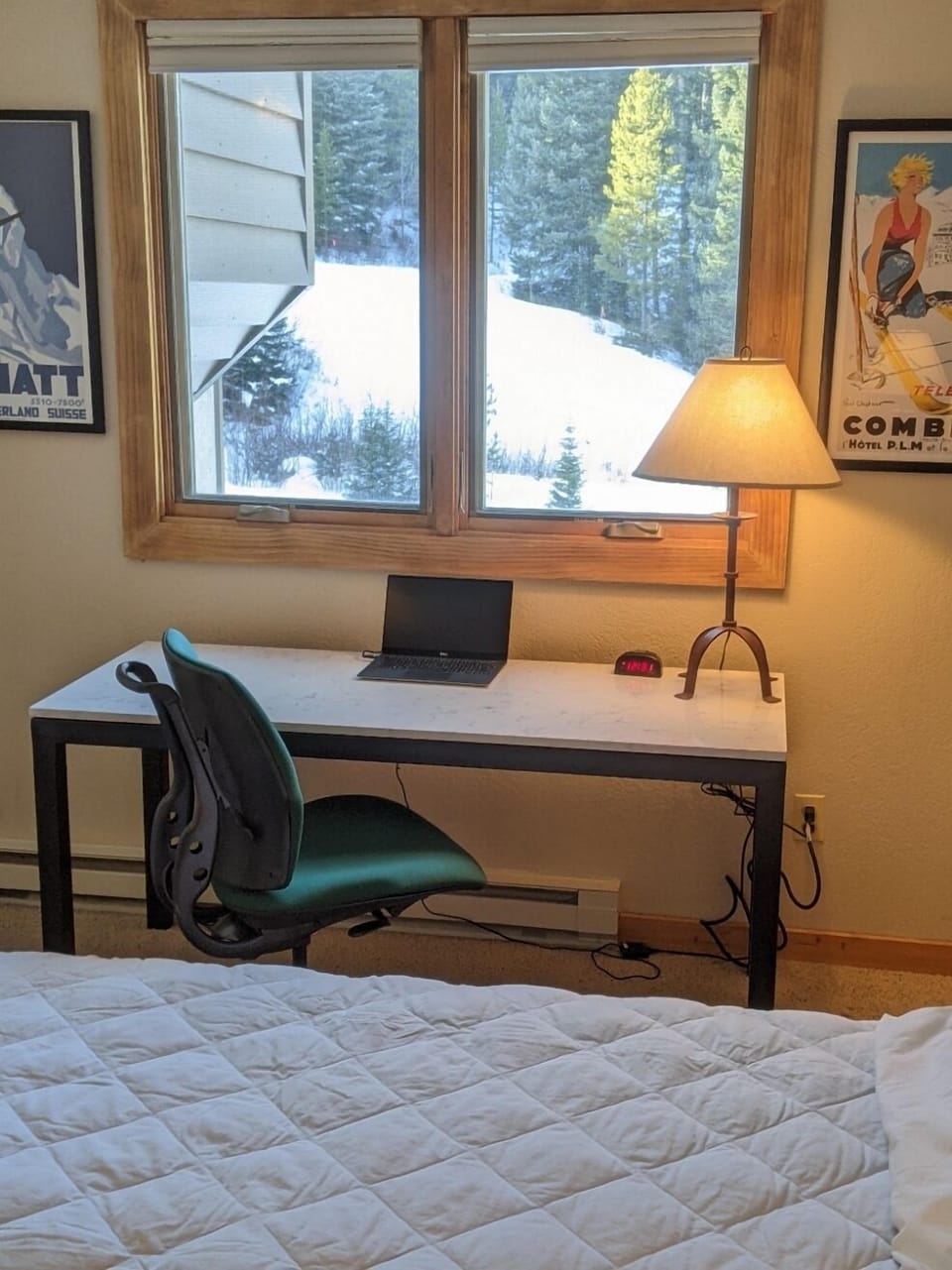 There is work space in the bedroom overlooking the Corridor run.