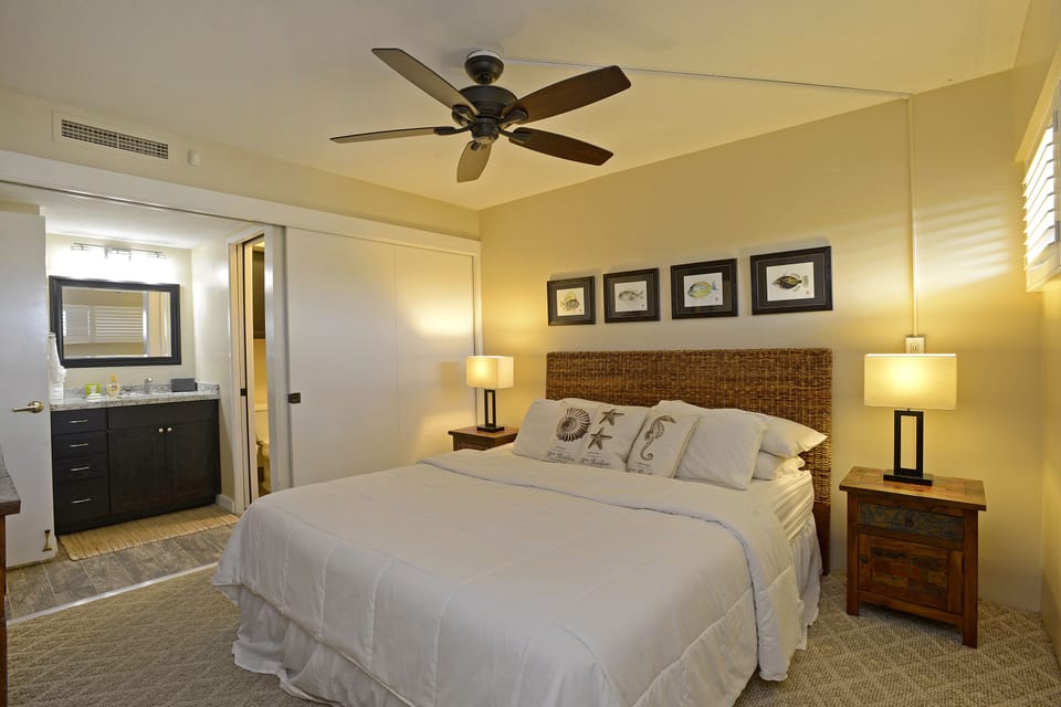 Bedroom looking toward bathroo
