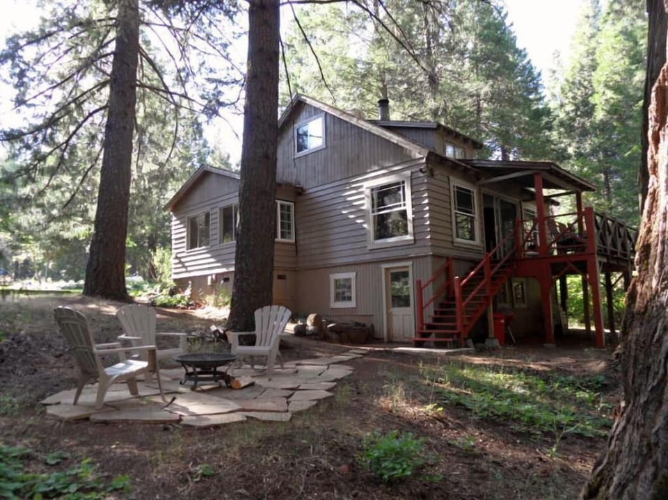 Back Deck over the beautiful year-round stream