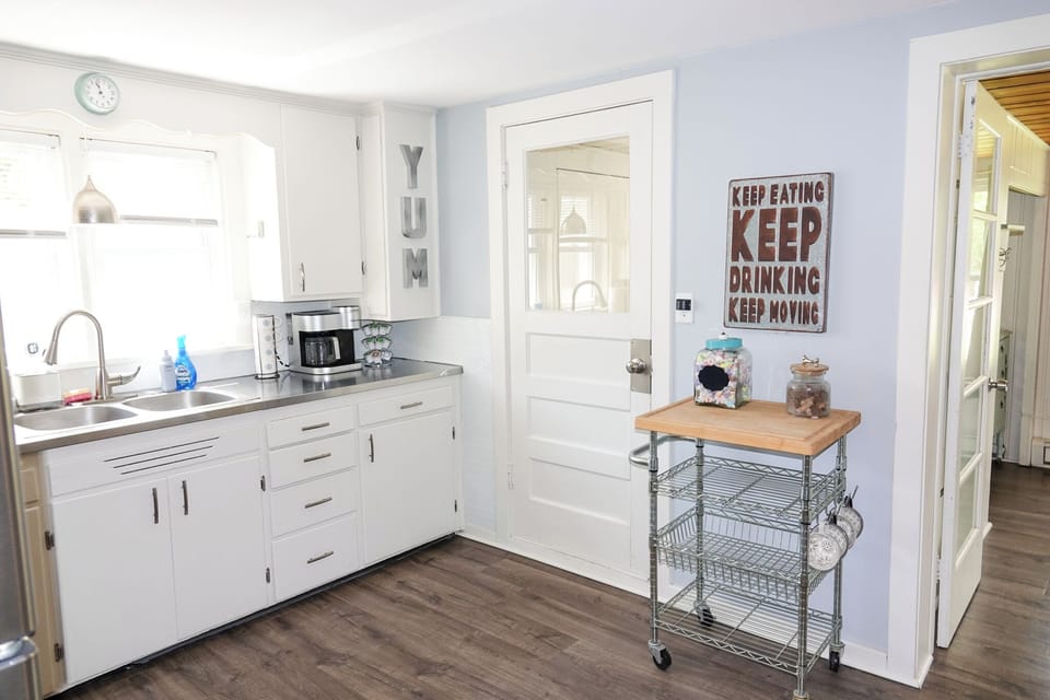 Kitchen- door on right leads to back yard.