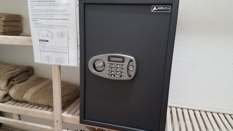 LARGE SAFE IN MASTER BEDROOM - GUEST CAN SET THE CODE