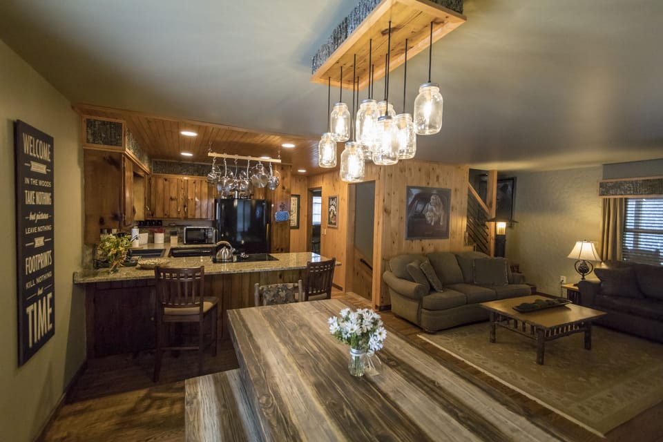 Looking into kitchen @ Homestead cabin