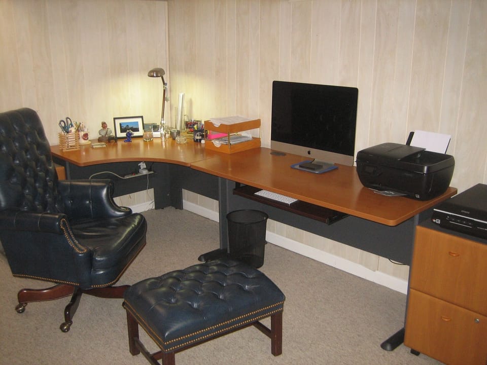 Office set up with printer and scanner