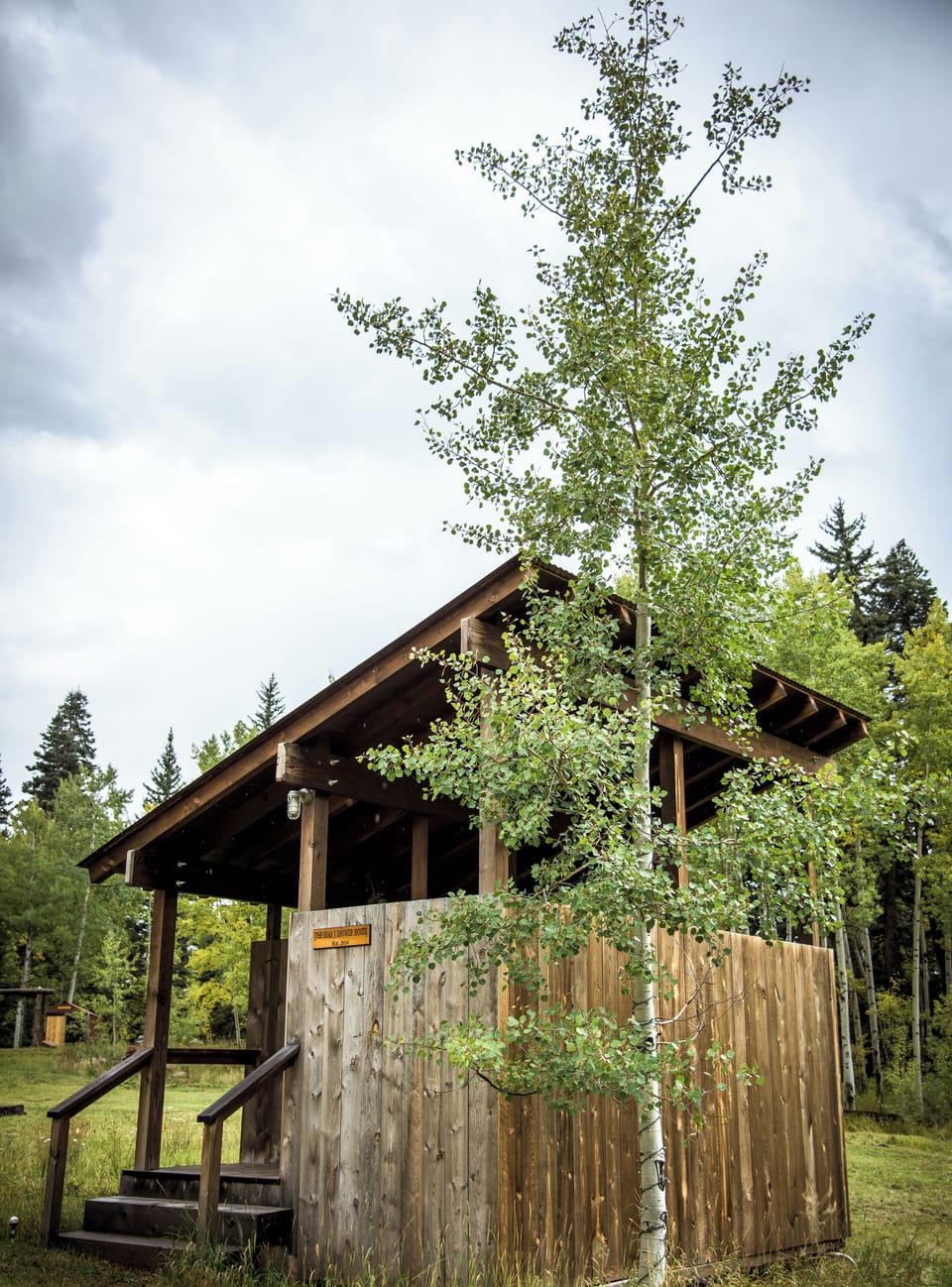 Outdoor shower house