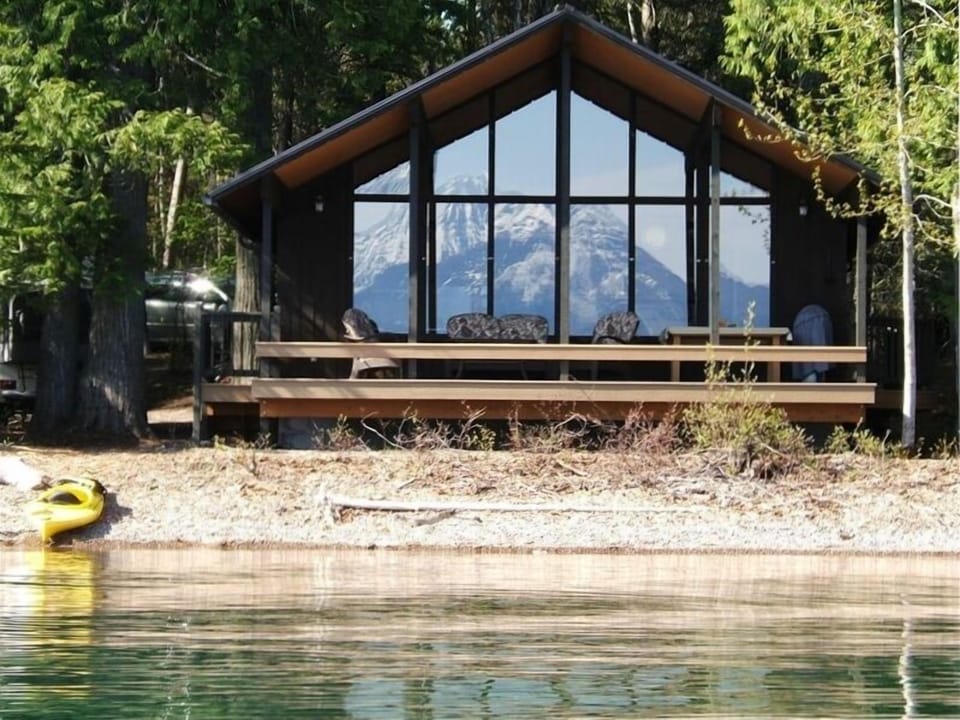 View of the cabin from Lake McDonald
