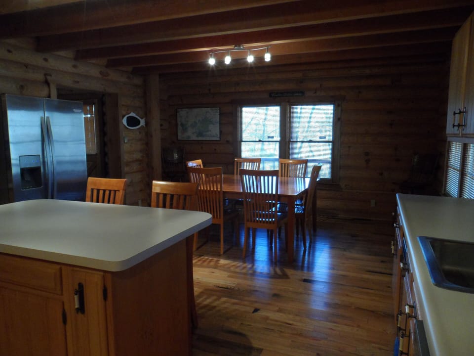 Kitchen looking toward lake