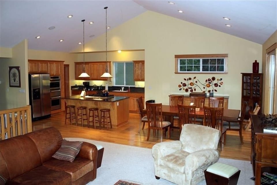 The Great Room upstairs with gourmet kitchen