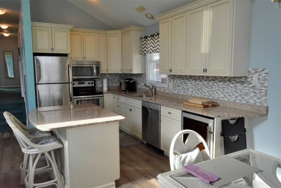 Kitchen and island